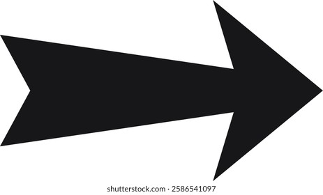 Large, solid black arrow pointing right against a clean white background, effectively indicating direction and serving various design needs with its bold, modern aesthetic