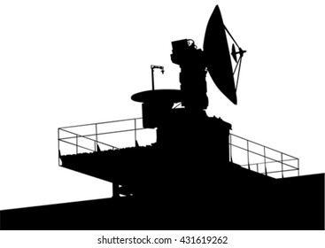 Antena de espacio grande sobre fondo blanco
