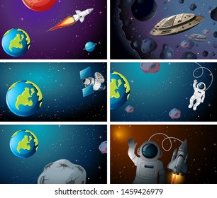 Large space background scenes illustration