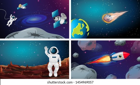 Large space scene set illustration