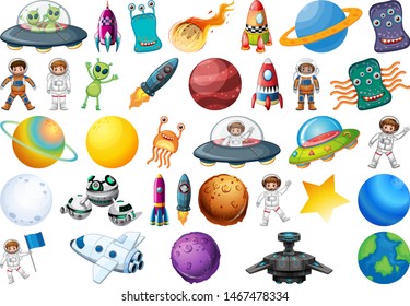 Large space themed set illustration