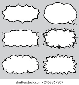 Large speech bubble set for title (gray background ver.)