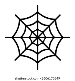 A large spider web symbol in the center. Isolated black symbol