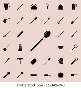 large spoon icon. Detailed set of kitchen tools icons. Premium quality graphic design sign. One of the collection icons for websites, web design, mobile app on colored background