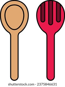 Large Spoon and Spatula concept, ladles and spreader vector icon design, Bakery and Baked Goods symbol, Culinary and Kitchen Education sign, Recipe development stock illustration