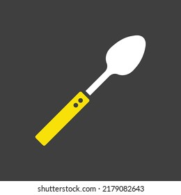 Large spoon vector glyph icon. Kitchen appliances. Graph symbol for cooking web site design, logo,  UI