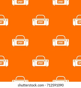 Large sports bag pattern repeat seamless in orange color for any design. Vector geometric illustration