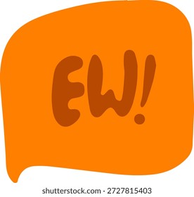 Großes quadratisches orangefarbenes Banner mit EW! Text.