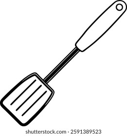 Large Stainless steel Kitchen spatula  vector art illustration