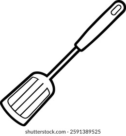 Large Stainless steel Kitchen spatula  vector art illustration