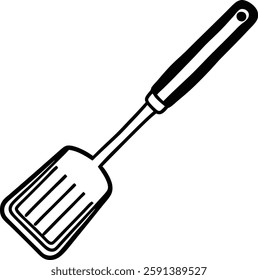 Large Stainless steel Kitchen spatula  vector art illustration