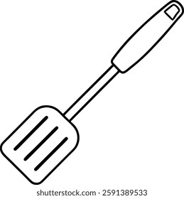 Large Stainless steel Kitchen spatula  vector art illustration