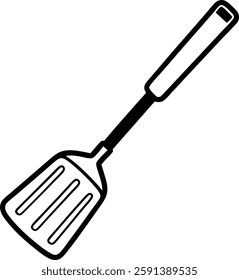 Large Stainless steel Kitchen spatula  vector art illustration