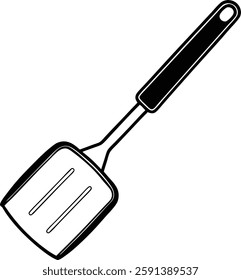 Large Stainless steel Kitchen spatula  vector art illustration