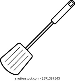 Large Stainless steel Kitchen spatula  vector art illustration