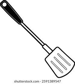 Large Stainless steel Kitchen spatula  vector art illustration