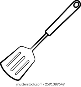 Large Stainless steel Kitchen spatula  vector art illustration