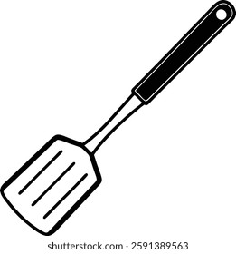 Large Stainless steel Kitchen spatula  vector art illustration