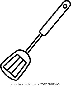 Large Stainless steel Kitchen spatula  vector art illustration