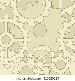 Large steampunk gear seamless pattern