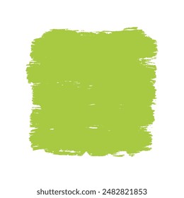 Großer grüner Farbstrich. Strukturierter Farbfleck, mit einem Pinsel oder einem breiten Marker gezeichnet. Basis für eine Phrase, Design oder Beschriftung. Vektorillustration.