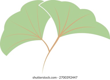 Large stylized green leaf with soft pastel color palette, great for banners or large headings and design elements