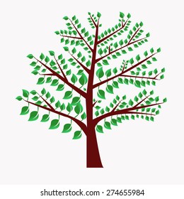 large stylized green tree - vector