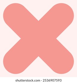 Una Grande cruz rosa estilizada sobre un fondo claro, enfatizando la simplicidad y el diseño.