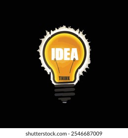 A large, stylized think logo featuring a bold, yellow lightbulb icon with a white glow effect.