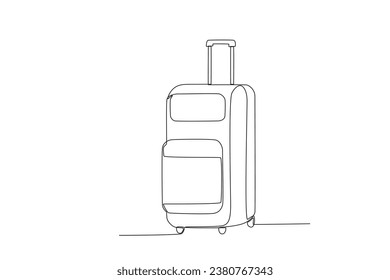 A large suitcase of passengers. Baggage one-line drawing