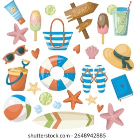 Large summer set with a beach theme