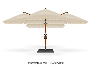 large sun umbrella for bars and cafes on the terrace or the beach vector illustration isolated on white background