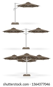 large sun umbrella for bars and cafes on the terrace or the beach vector illustration isolated on white background