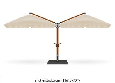 large sun umbrella for bars and cafes on the terrace or the beach vector illustration isolated on white background