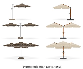 large sun umbrella for bars and cafes on the terrace or the beach vector illustration isolated on white background