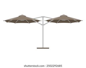 Grande sombrilla para bares y cafeterías en la terraza o la Ilustración vectorial de estilo plano de playa aislada sobre fondo blanco