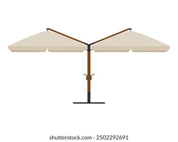 large sun umbrella for bars and cafes on the terrace or the beach flat style vector illustration isolated on white background