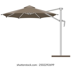 large sun umbrella for bars and cafes on the terrace or the beach flat style vector illustration isolated on white background