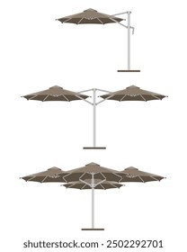 large sun umbrella for bars and cafes on the terrace or the beach flat style vector illustration isolated on white background