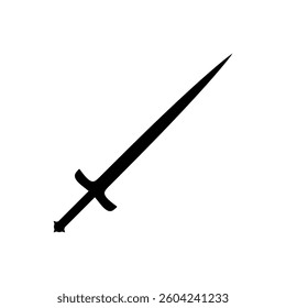 A large sword symbol in the center. Isolated black symbol