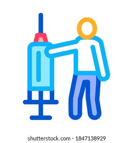 large syringe icon vector. large syringe sign. color contour symbol illustration