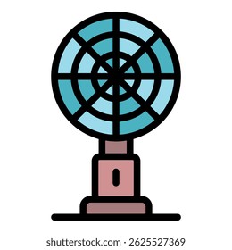 Grande icono de ventilador de mesa. Esquema Grande Vector de ventilador de mesa de color plano aislado