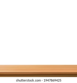 Large table top, solid wood texture, white background - Vector illustration