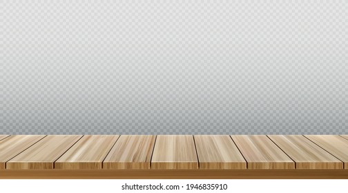 Grosser Tisch, Holzstruktur aus Platten, transparenter Hintergrund - Vektorgrafik