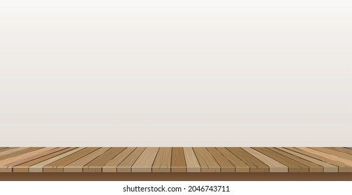 Large table top, wooden texture from boards, white background - Vector illustration - Shutterstock ID 2046743711