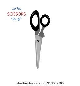 The large tailors scissors icon. Vector color illustration, flat style. element isolated on light background.