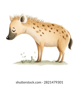 Large tan hyena with brown spots