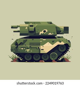 gran tanque ejército militar Vector icono cartografía vectorial ilustración de color plano para la plantilla de diseño de afiches de banner