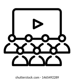 Large target audience icon. Outline large target audience vector icon for web design isolated on white background