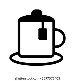 Large tea glass icon with a warm and inviting design, symbolizing relaxation, comfort, and refreshment. Ideal for beverage, café, and tea-related themes.